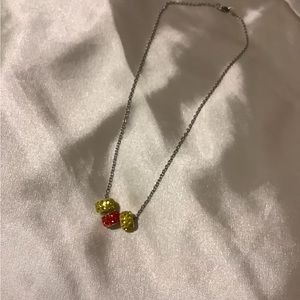 Sterling silver necklace with gem pendant.